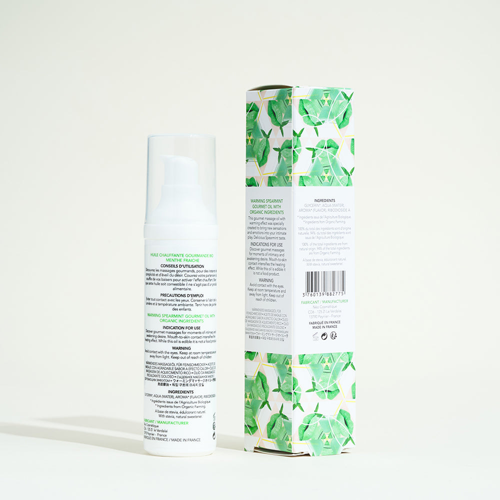 Huile de massage chauffante gourmande bio - Menthe