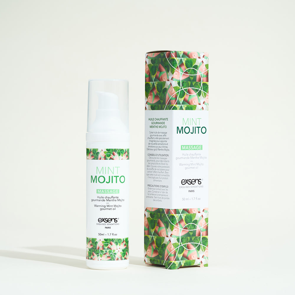 Huile de massage comestible et chauffante Exsens - Mojito