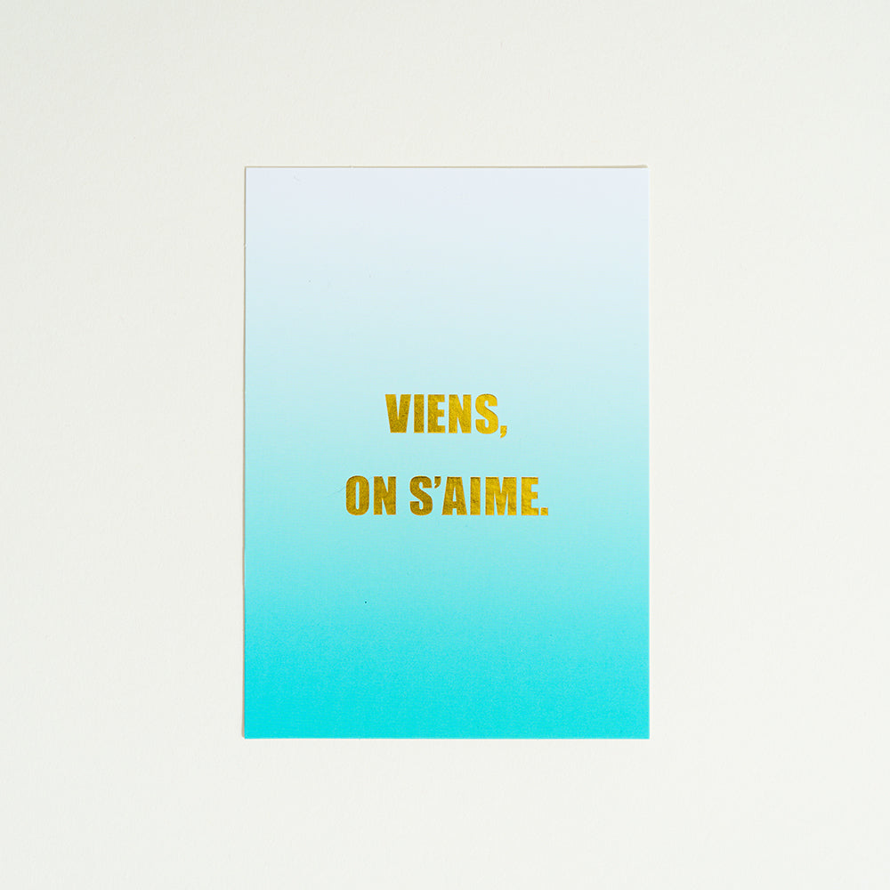 Carte postale à message - Viens