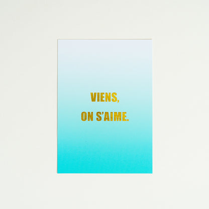 Carte postale à message - Viens