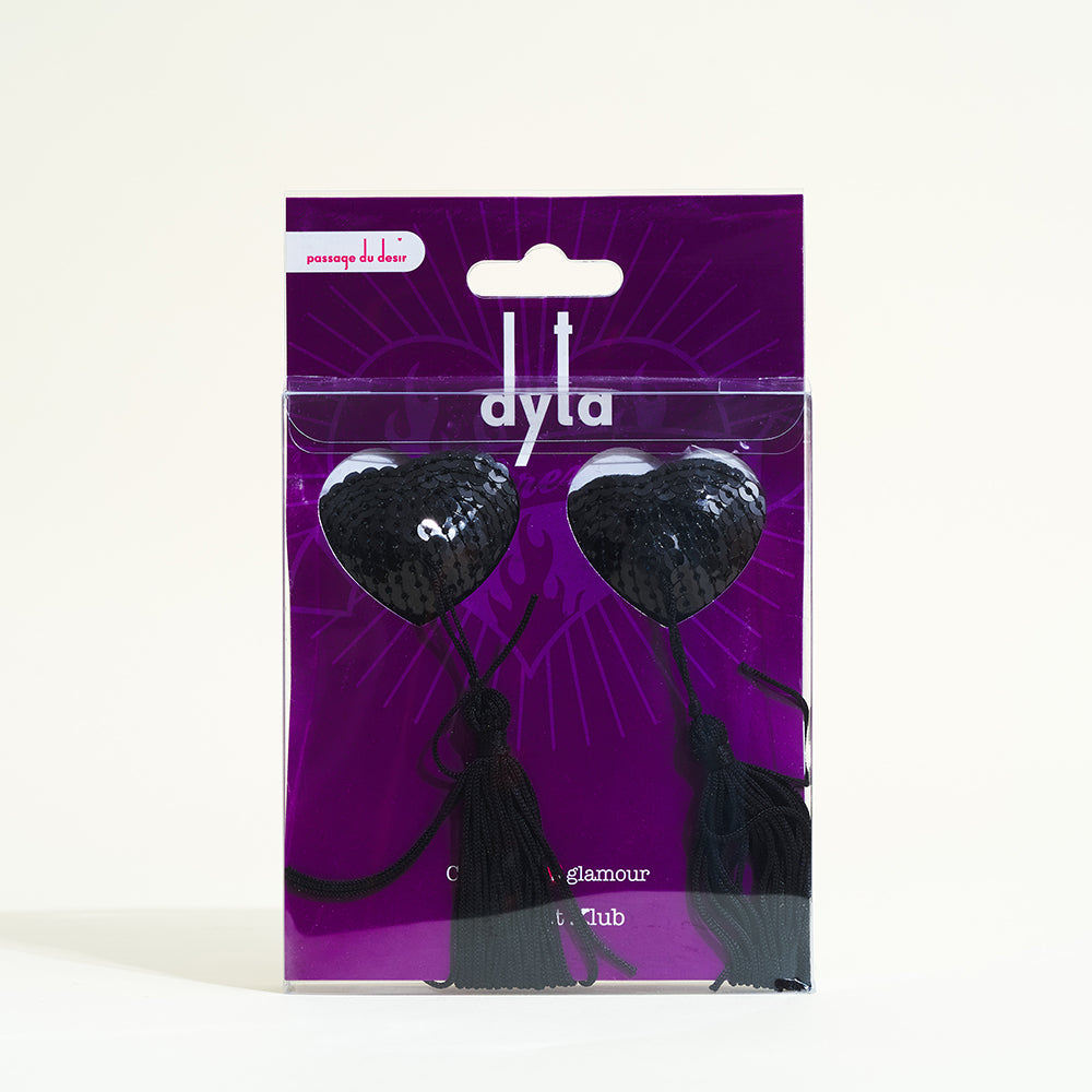 Dyta nippies coeur à sequins - Noir