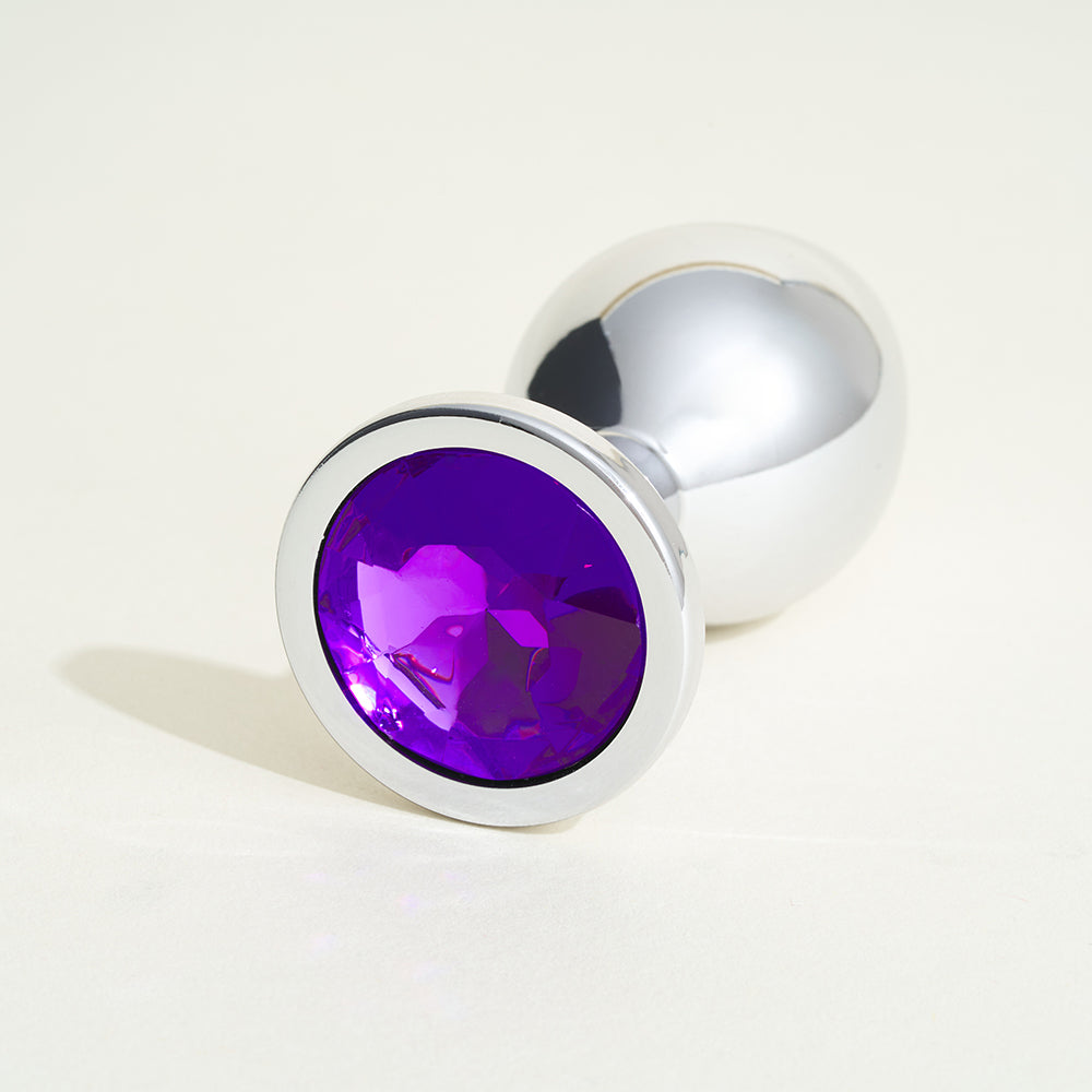 Plug métal bijou Steel Cristal violet