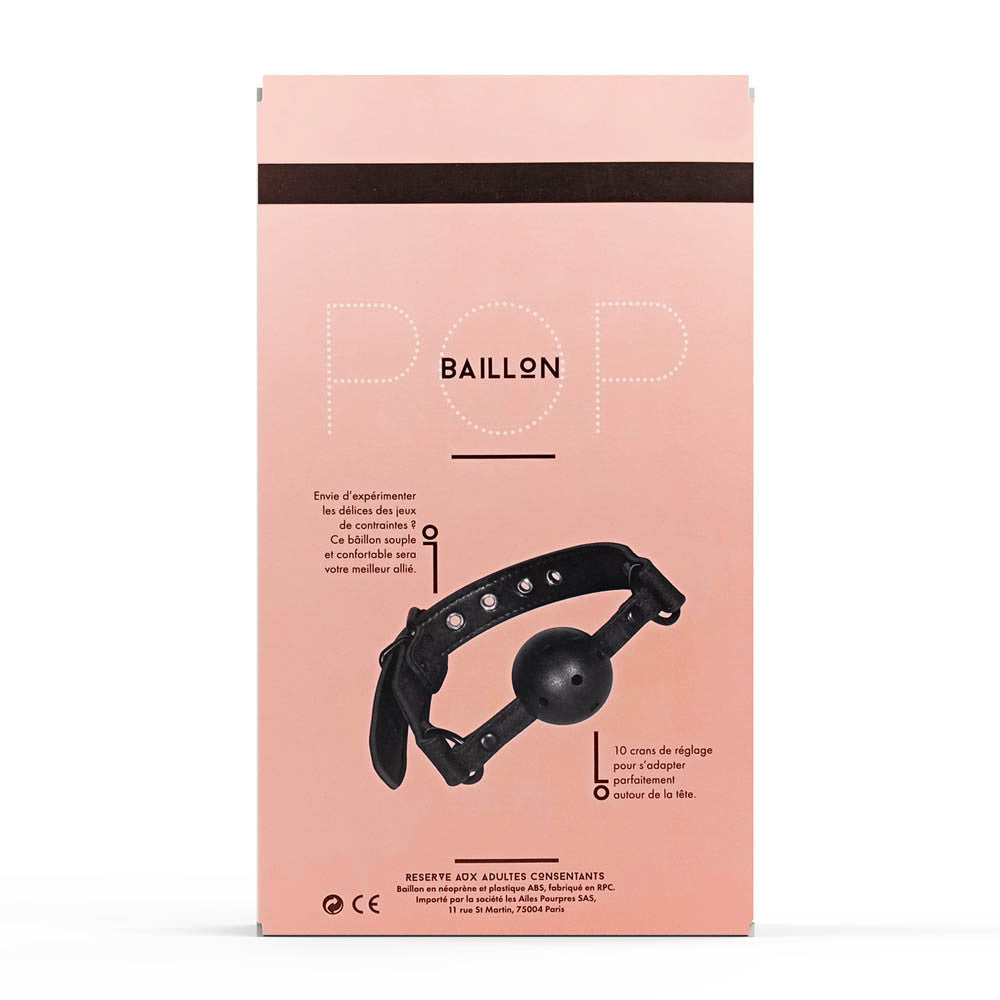 Bâillon boule Pop - Noir pailleté