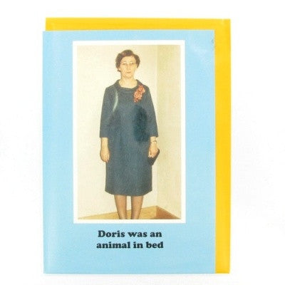 Cartes fun sur le sexe, Dean Morris - Doris was an animal in bed