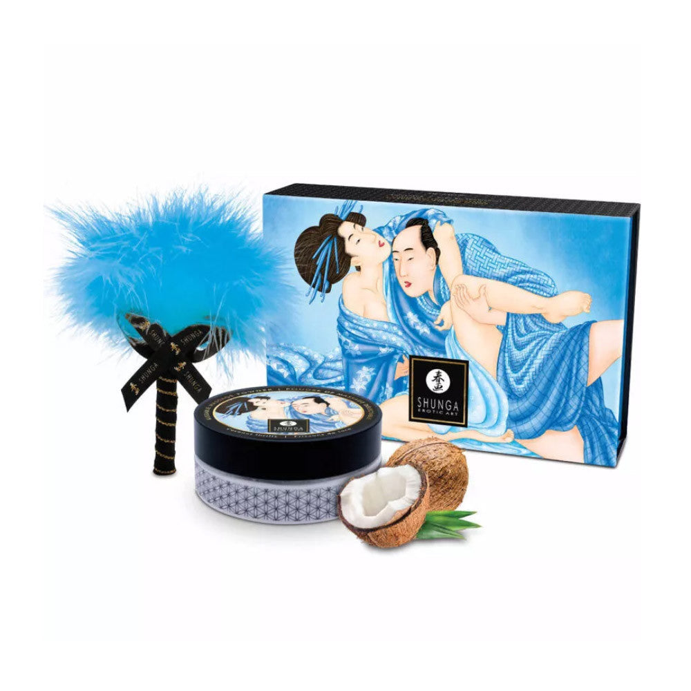 Coffret poudre de massage comestible Shunga - Noix de coco