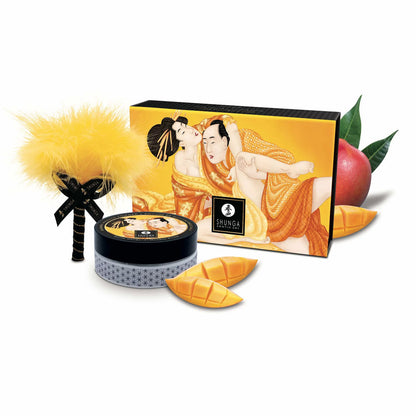 Coffret poudre de massage comestible Shunga - Mangue