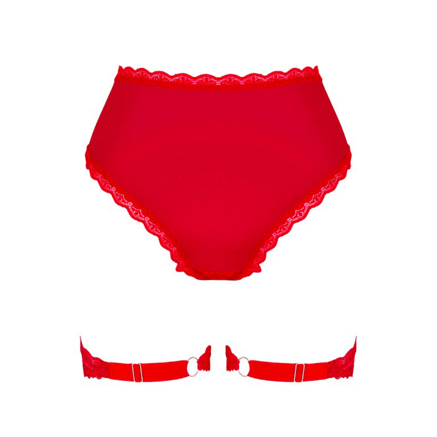 Culotte dentelle rouge porte-jarretelles Belovya -  XL/2XL