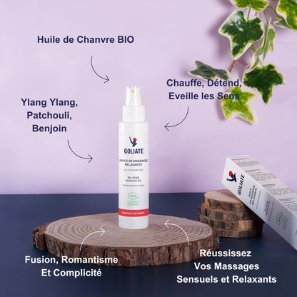 Huile de massage au chanvre Bio