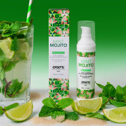 Huile de massage comestible et chauffante Exsens - Mojito