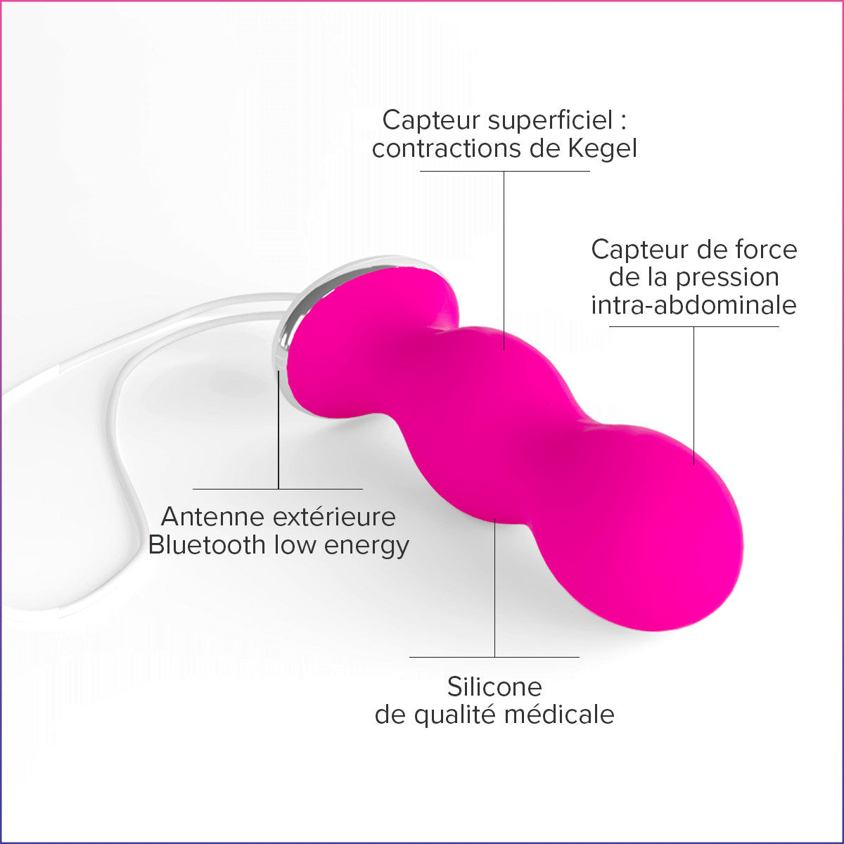 Perifit sonde périnéale connectée - Rose