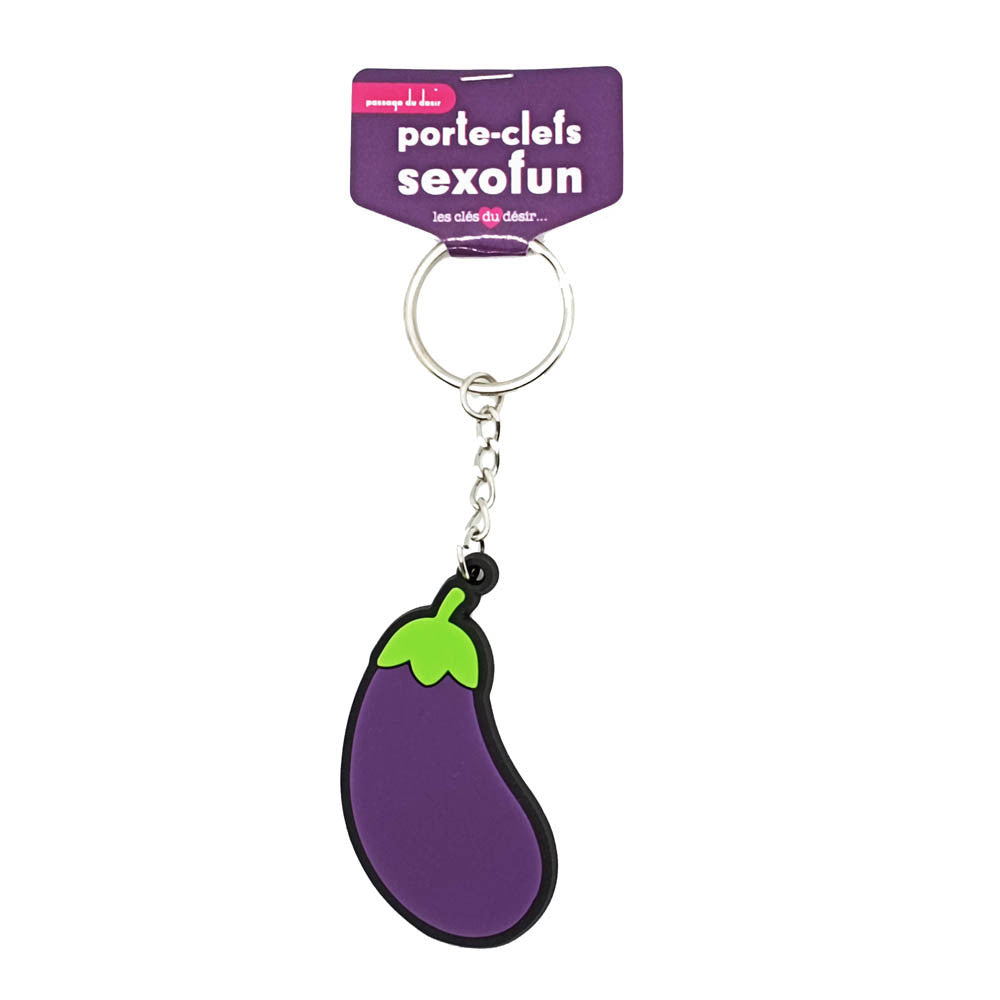 Porte-clefs Sexofun Emojis ou clito - Aubergine