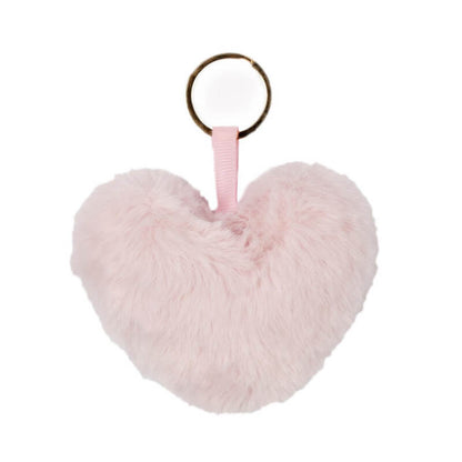 Porte-clés peluche cœur - Rose