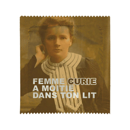 Préservatifs humoristiques - Femme curie à moitié dans ton lit