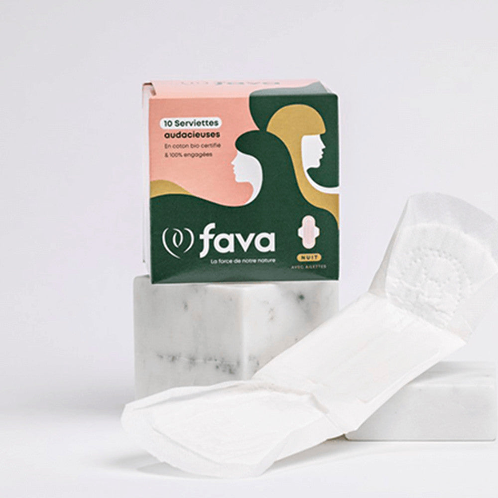 Serviettes hygiéniques Bio Fava - Nuit