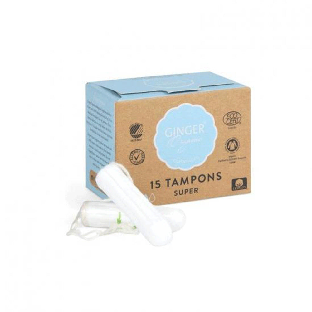 Tampons 100 % coton pur Ginger Organics - Super