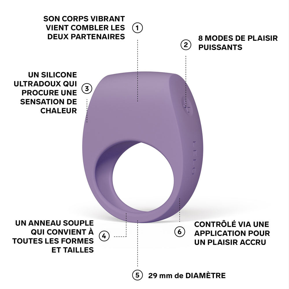 TOR 3 cockring vibrant de Lelo - Lilas