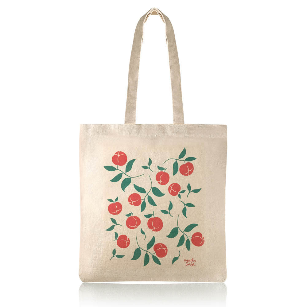 Tote bag fruité Agathe Sorlet - pêche